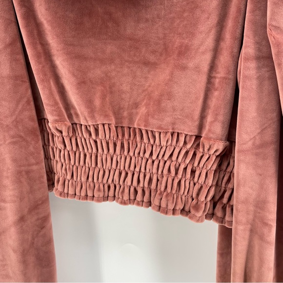 Roma Concept by Rosee Womens Zipped Sweatshirt Rose Pink Velour Hood L - Picture 7 of 8